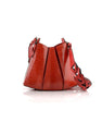 Red Luna Ostrich Leather Shoulder Bag Bellabags Bellabags