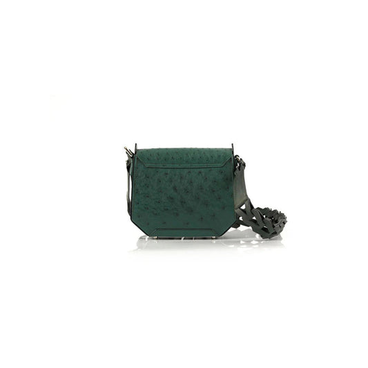Green Lia Ostrich Leather Shoulder Bag Bellabags Bellabags