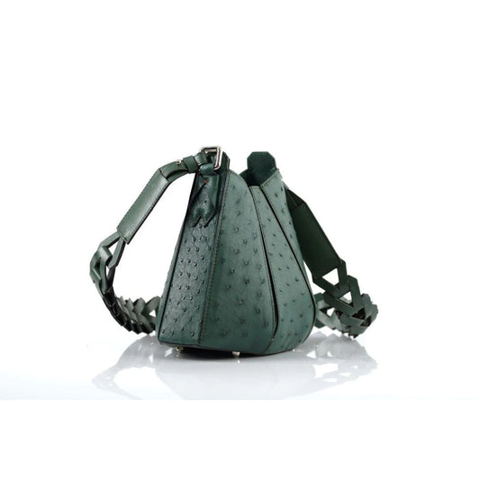 Green Luna Ostrich Leather Shoulder Bag Bellabags Bellabags