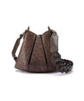 Dark Brown Luna Ostrich Leather Shoulder Bag Bellabags Bellabags