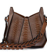 Dark Brown Lucia Ostrich Leather Shoulder Bag Bellabags Bellabags