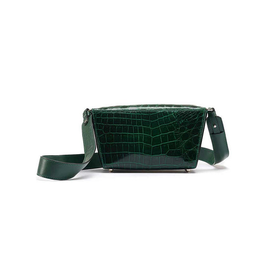 Green Lottie Crocodile Leather Crossbody Bag Bellabags Bellabags
