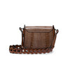 Brown Lia Ostrich Leather Shoulder Bag Bellabags Bellabags