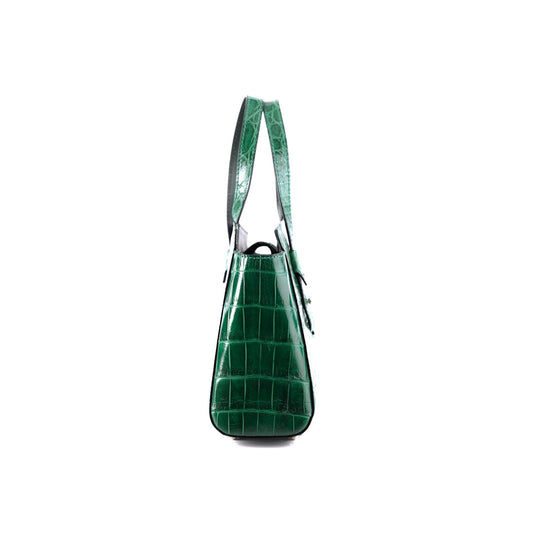 Green Lorelai Crocodile Leather Shoulder Bag Bellabags Bellabags