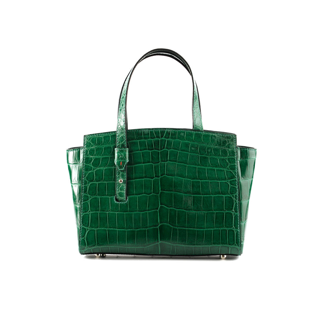 Green Lorelai Crocodile Leather Shoulder Bag Bellabags Bellabags