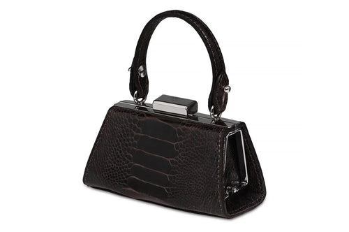 Black Nevada Ostrich Leather Micro Bag Bellabags Bellabags