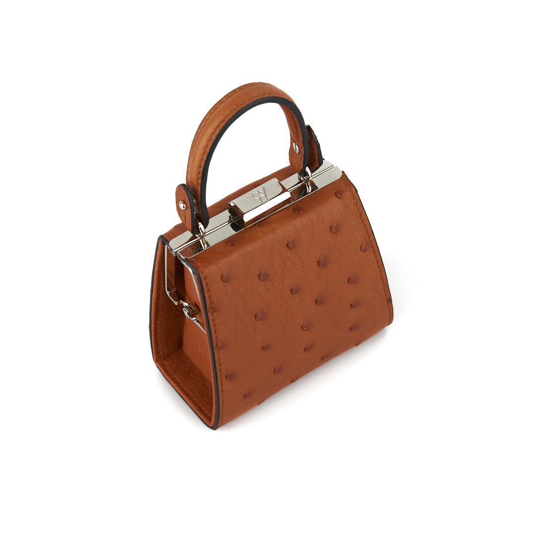 Light Brown Vegas Ostrich Leather Micro Bag Bellabags Bellabags