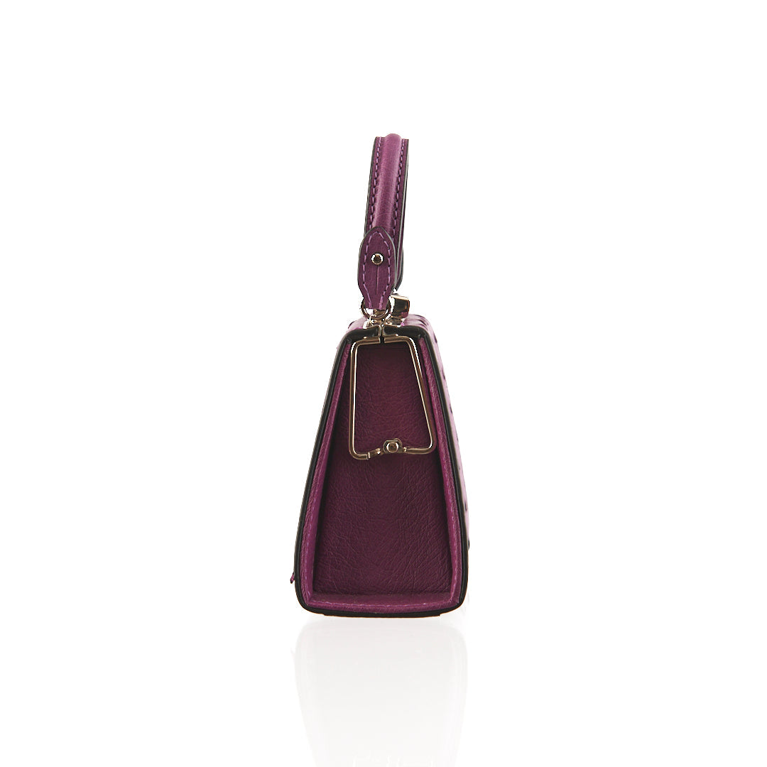 Purple Vegas Ostrich Leather Micro Bag Bellabags Bellabags