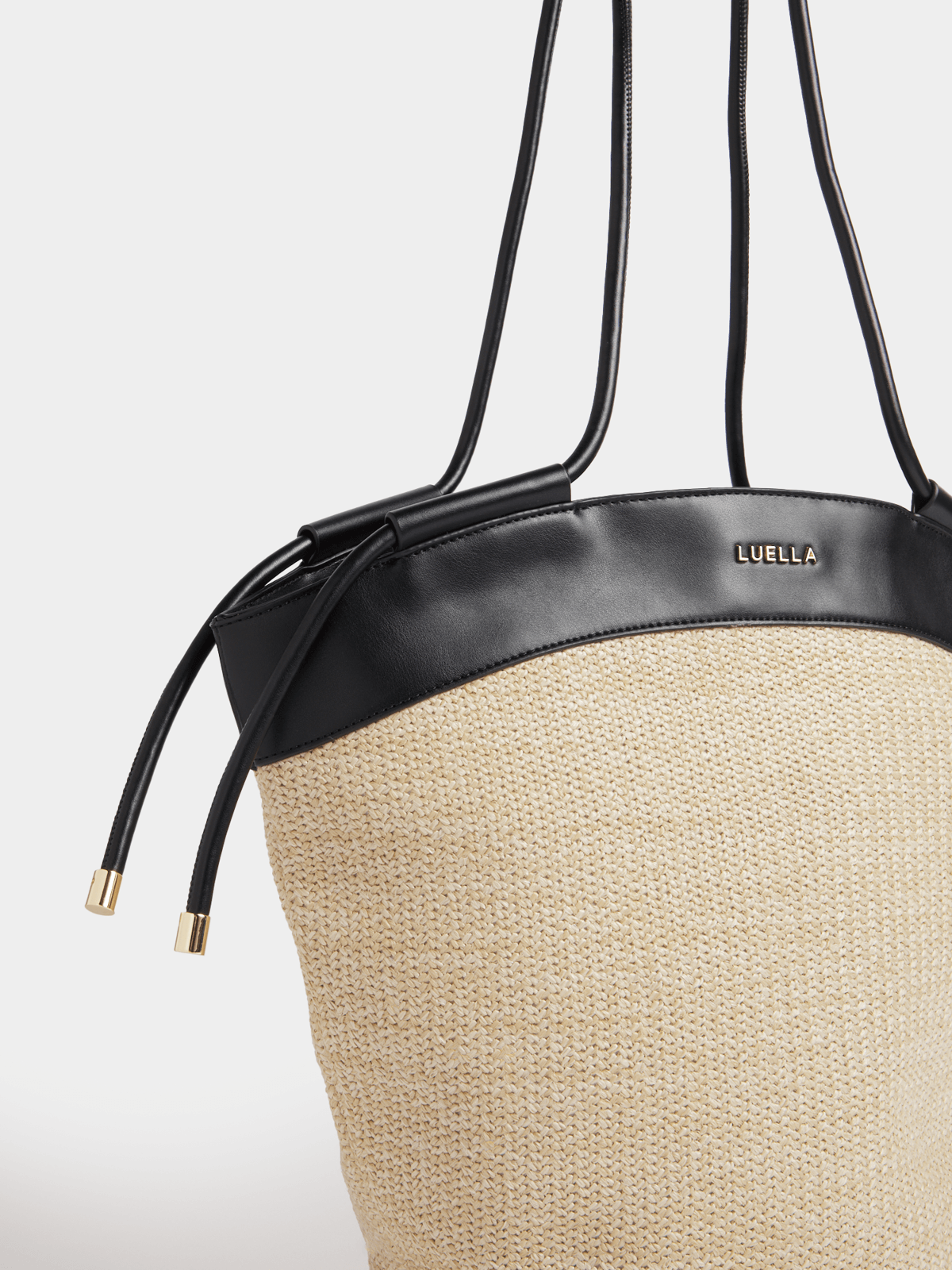 Luella Raffia Drawstring Basket Shopper Bag Luella Bellabags