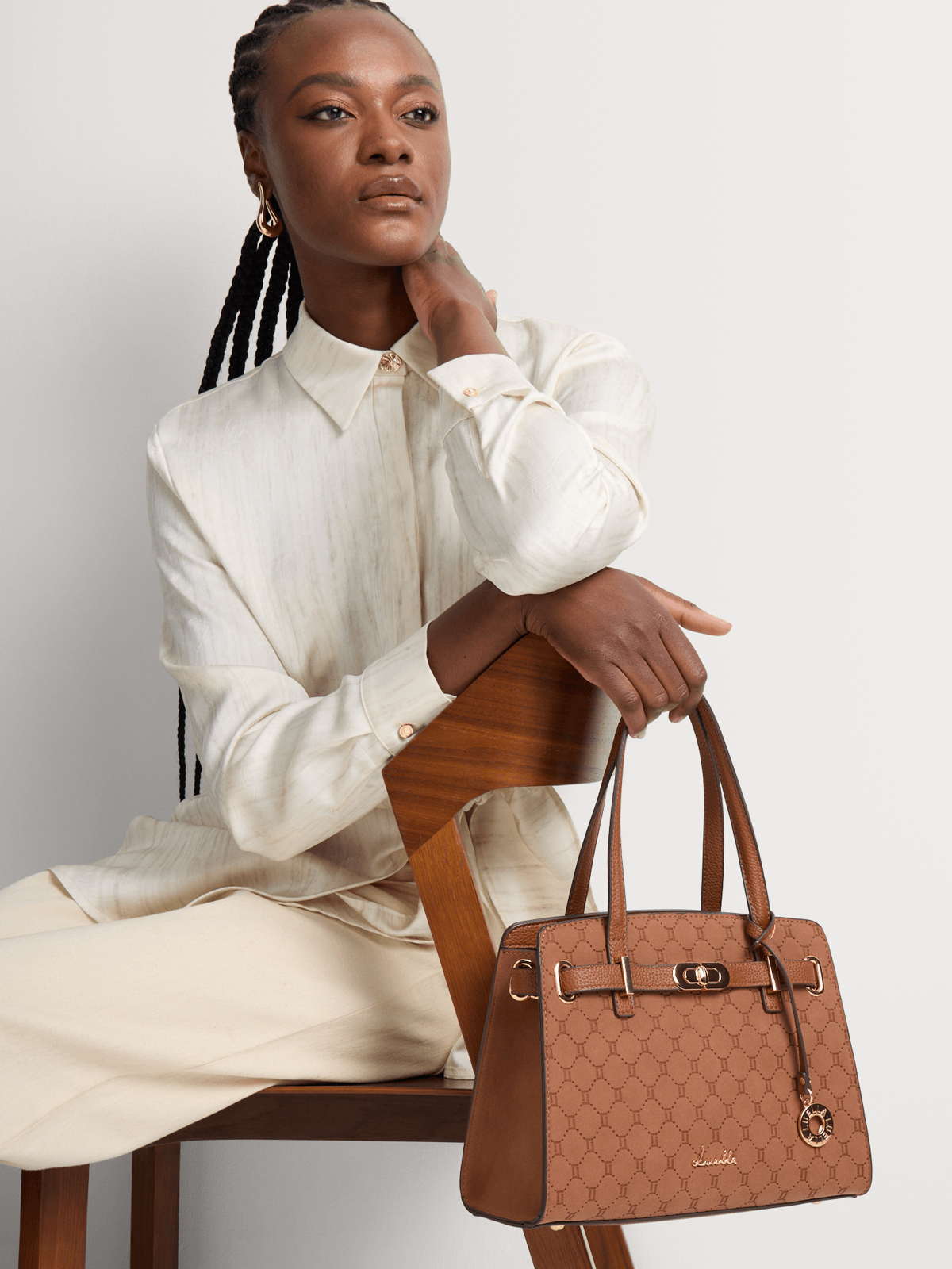 Luella Emboss Belted Shopper Bag Luella Bellabags