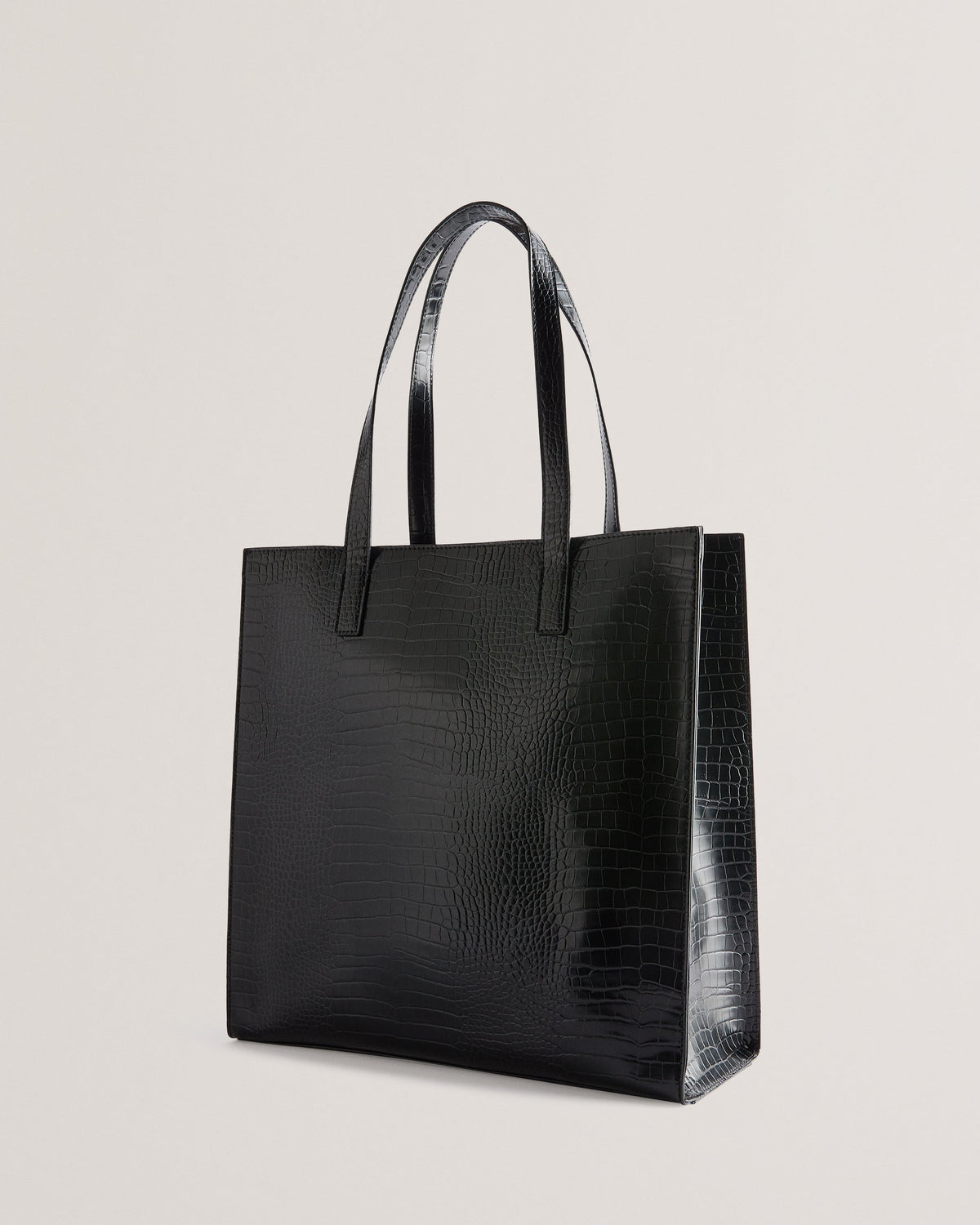 Women's Croccon-Croc Effect Large Icon Bag Black