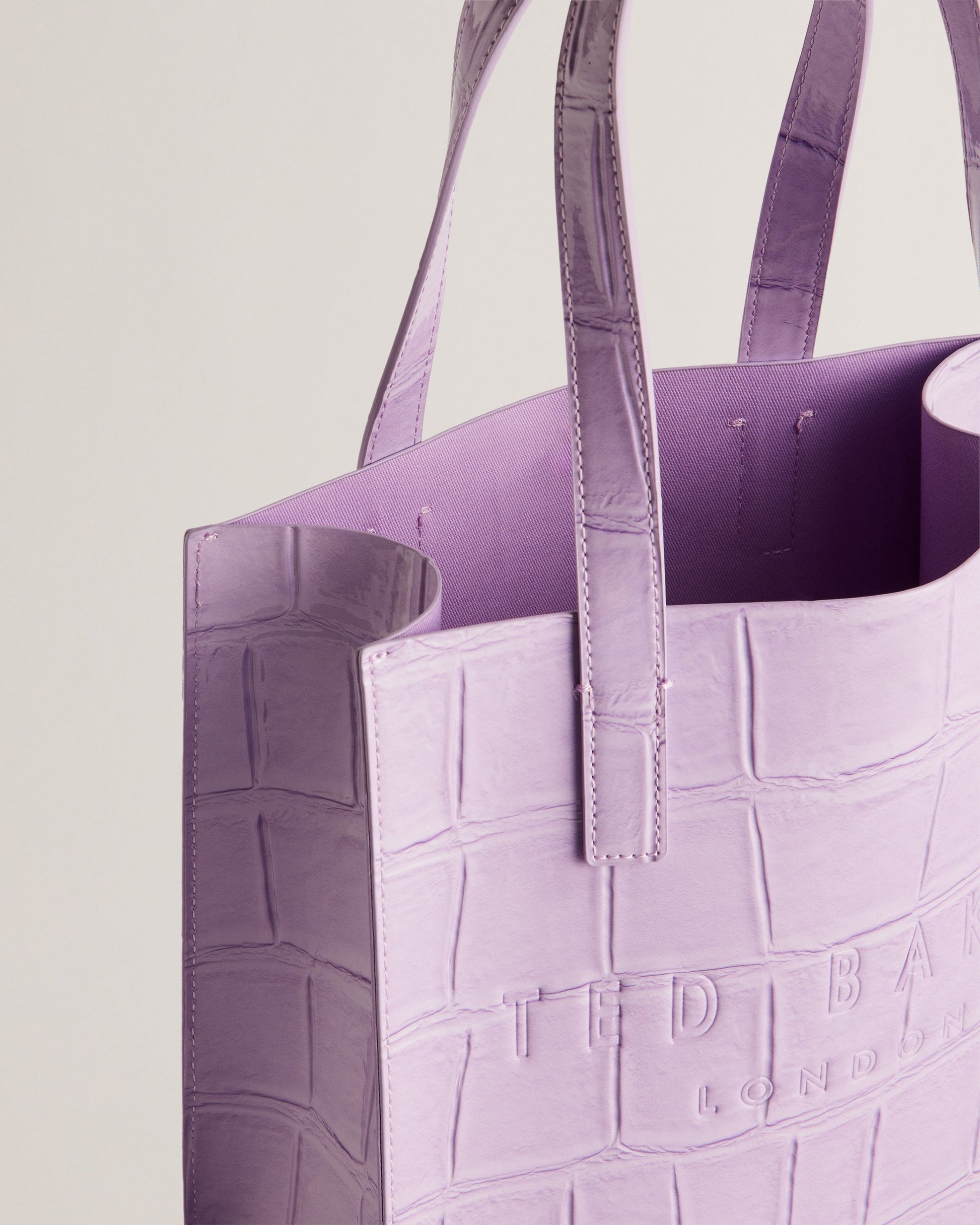 Women's Reptcon-Croc Effect Small Icon Bag Lilac Ted Baker South Africa Bellabags
