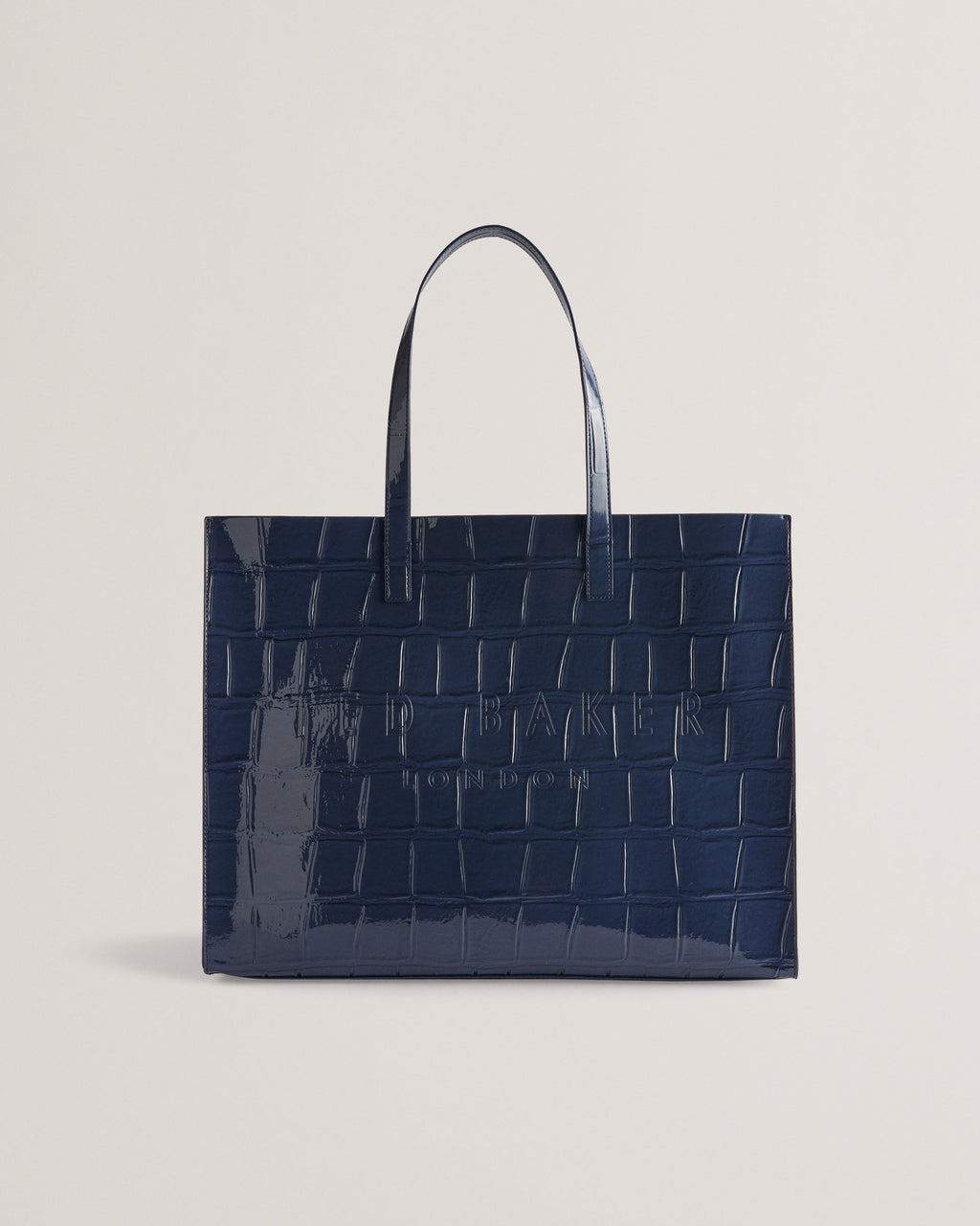 Women's Allicon-Croc Effect Extra Large Icon Bag Dk-Blue