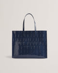 Women's Allicon-Croc Effect Extra Large Icon Bag Dk-Blue