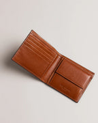 PRUGS: Embossed Corner Leather Bifold Coin Wall