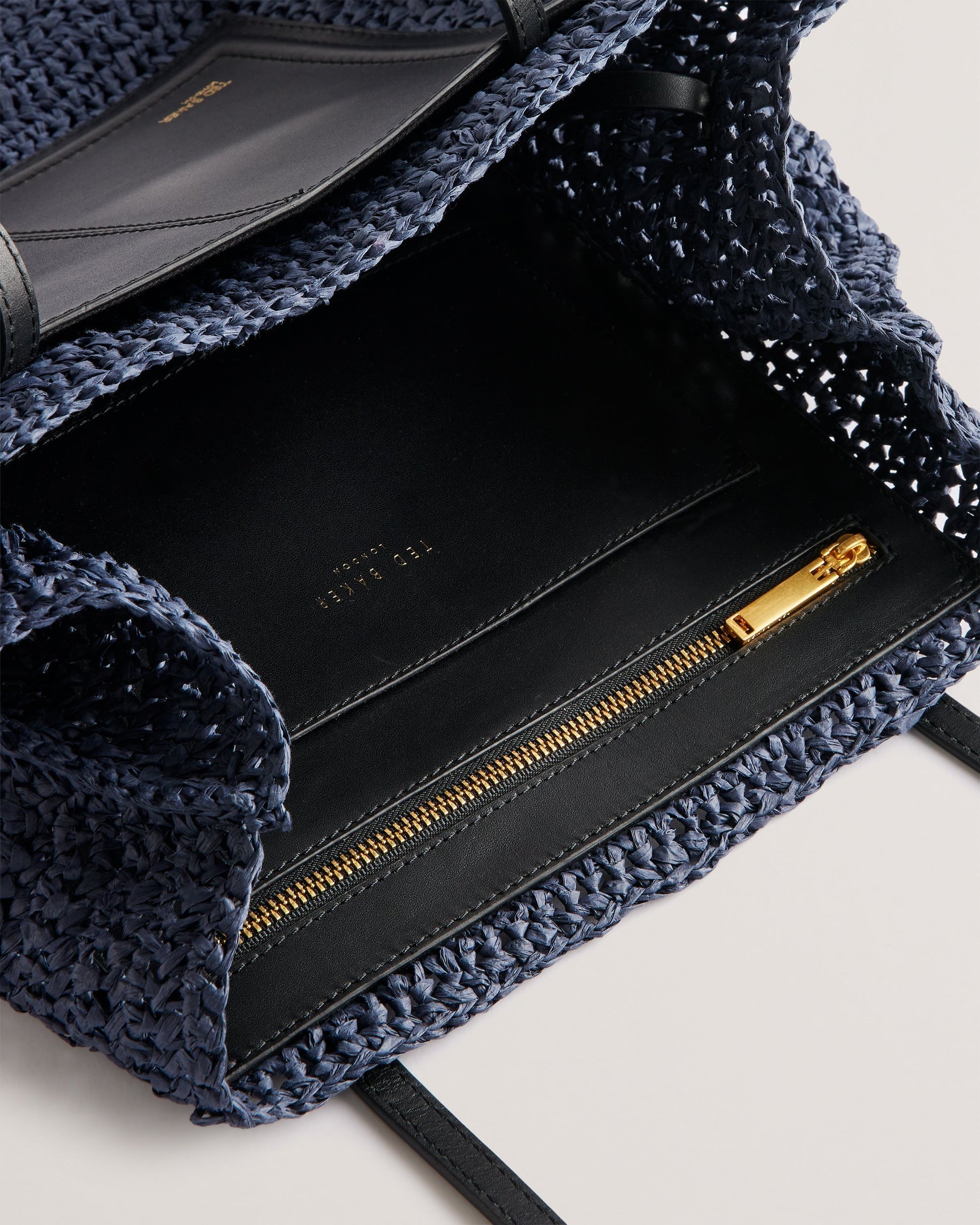 Women's Ashvi-Raffia Large Tote Bag Black Ted Baker South Africa Bellabags