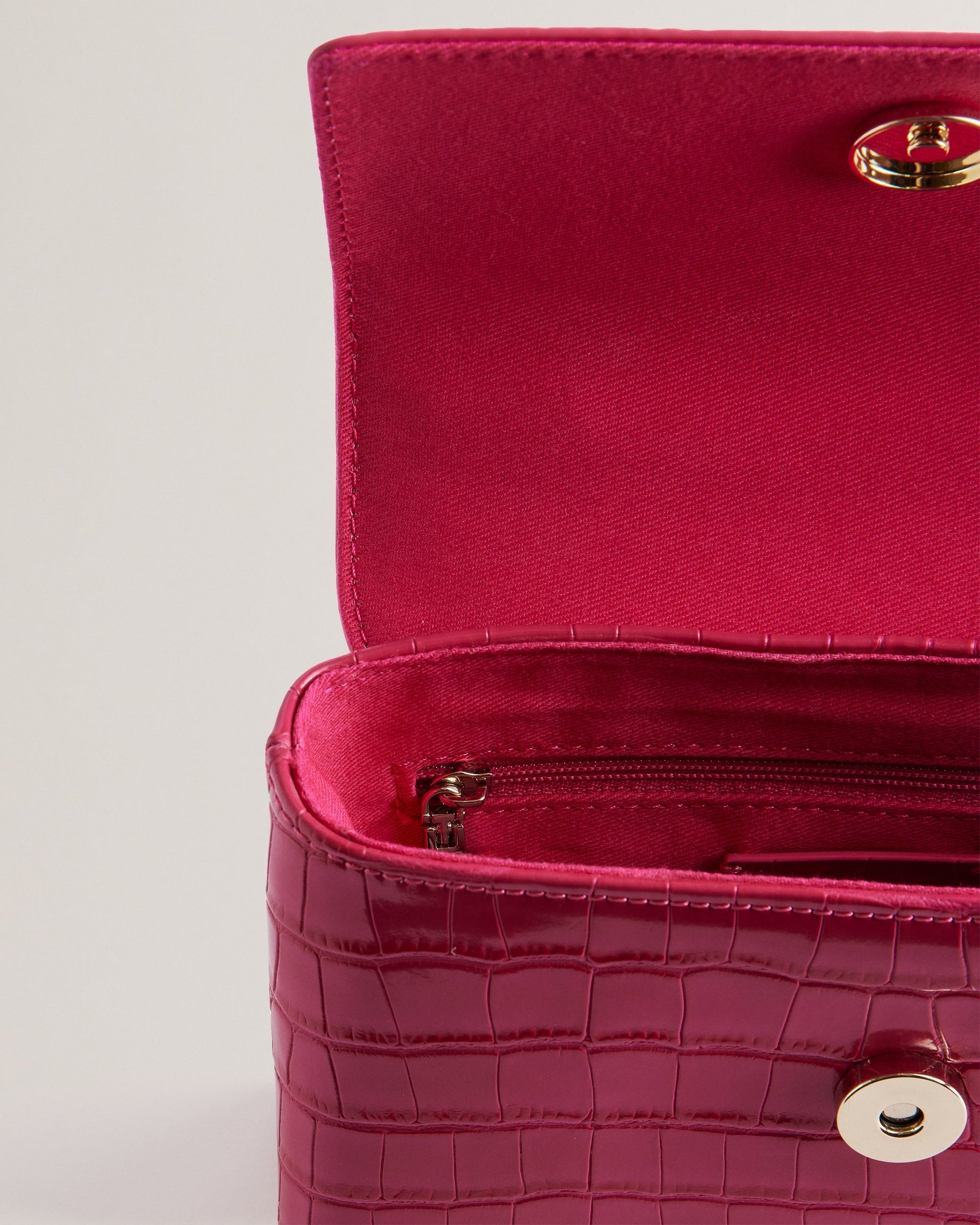 Women's Aynaya-Croc Effect Top Handle Small Bag Brt-Pink Ted Baker South Africa Bellabags
