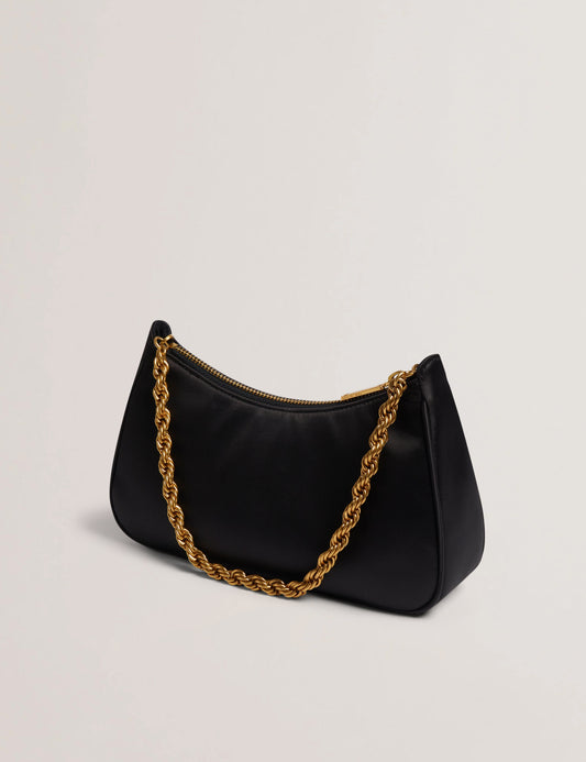 Women's AGNISE-Chain Detail Satin Shoulder Bag Black Ted Baker Bellabags