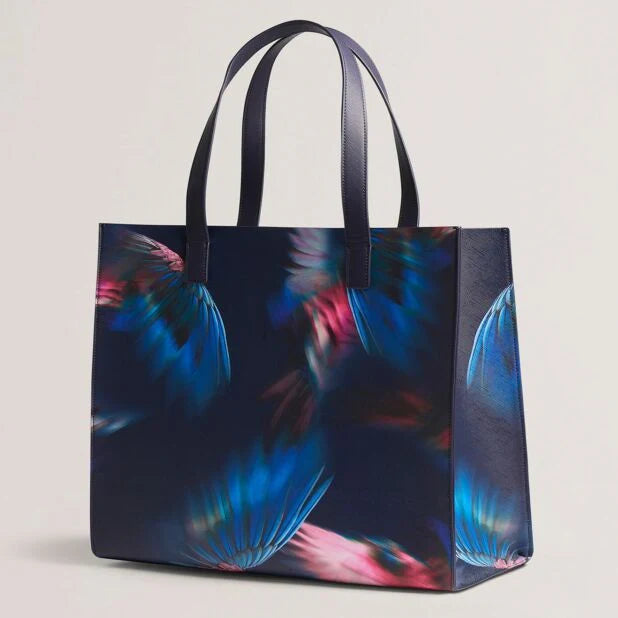 Women's FEAICON-Feather Print Extra Large Bag Navy