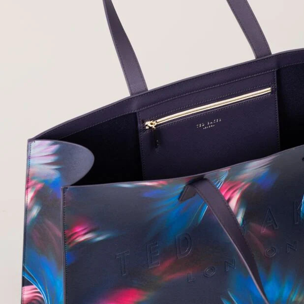Women's FEAICON-Feather Print Extra Large Bag Navy