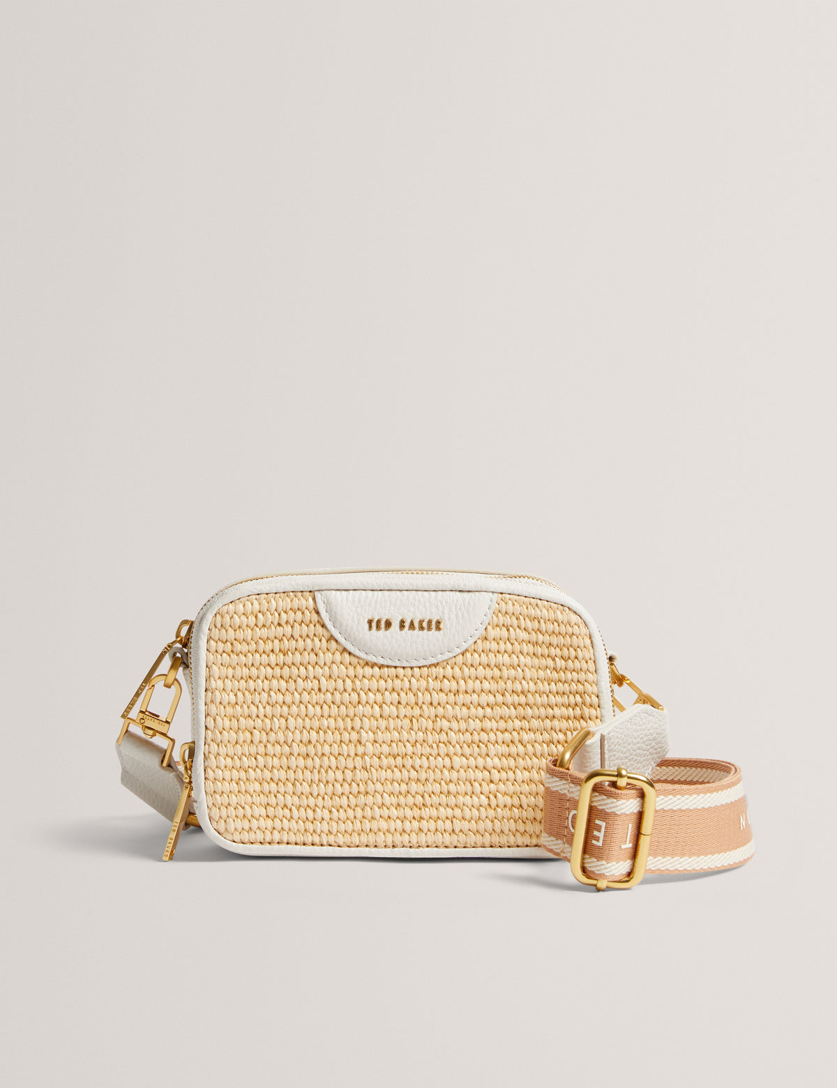 Women's BARIA-Mini Webbing Faux Raffia Camera Bag