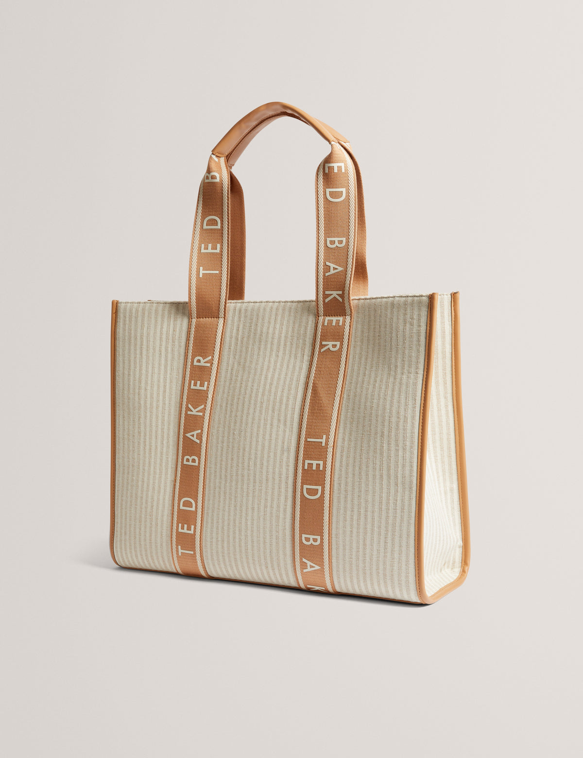 Women's HAYLLEE-Striped Canvas Large Icon Bag Camel
