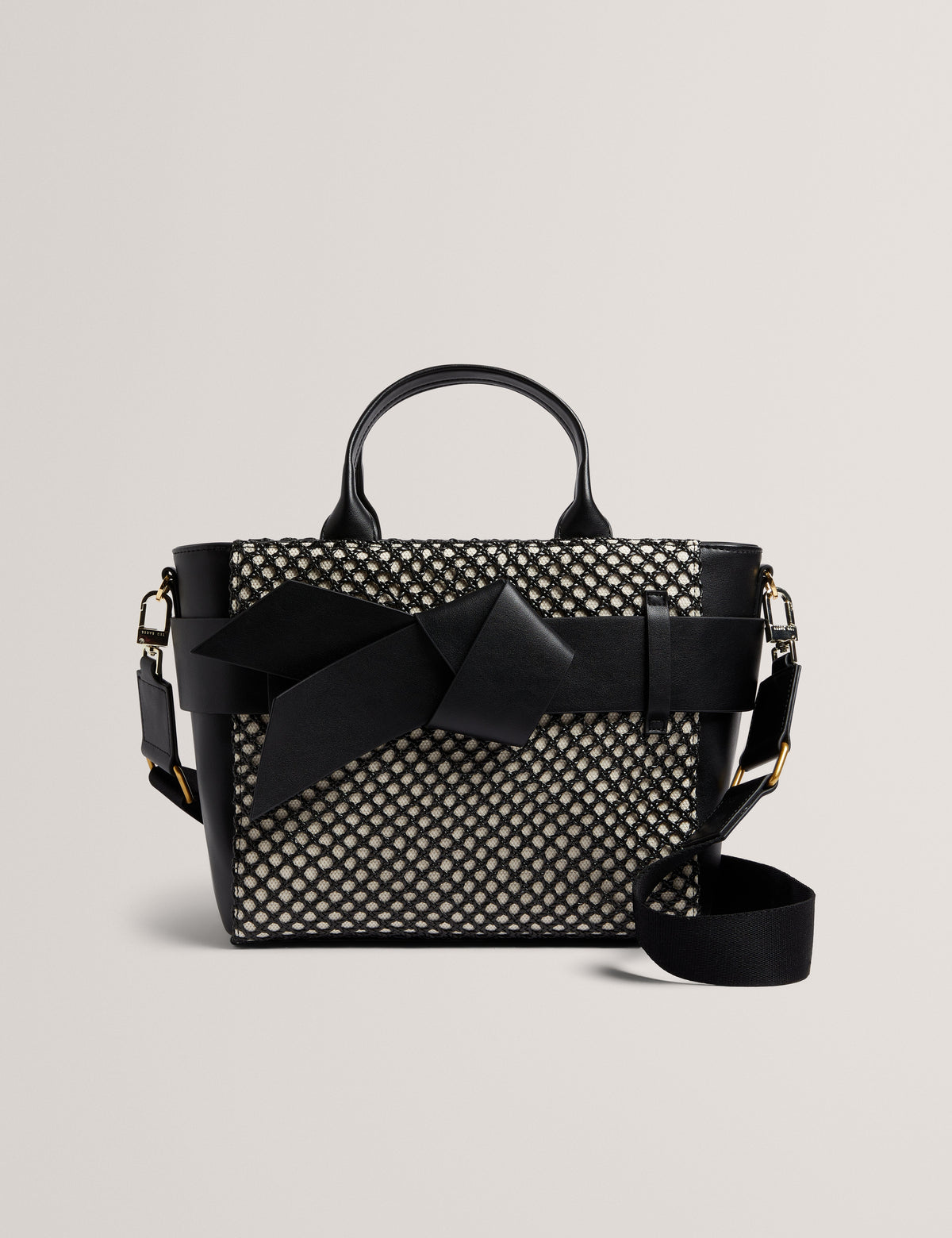 Women's JEESA-Soft PU Bow Canvas Mini Tote Bag