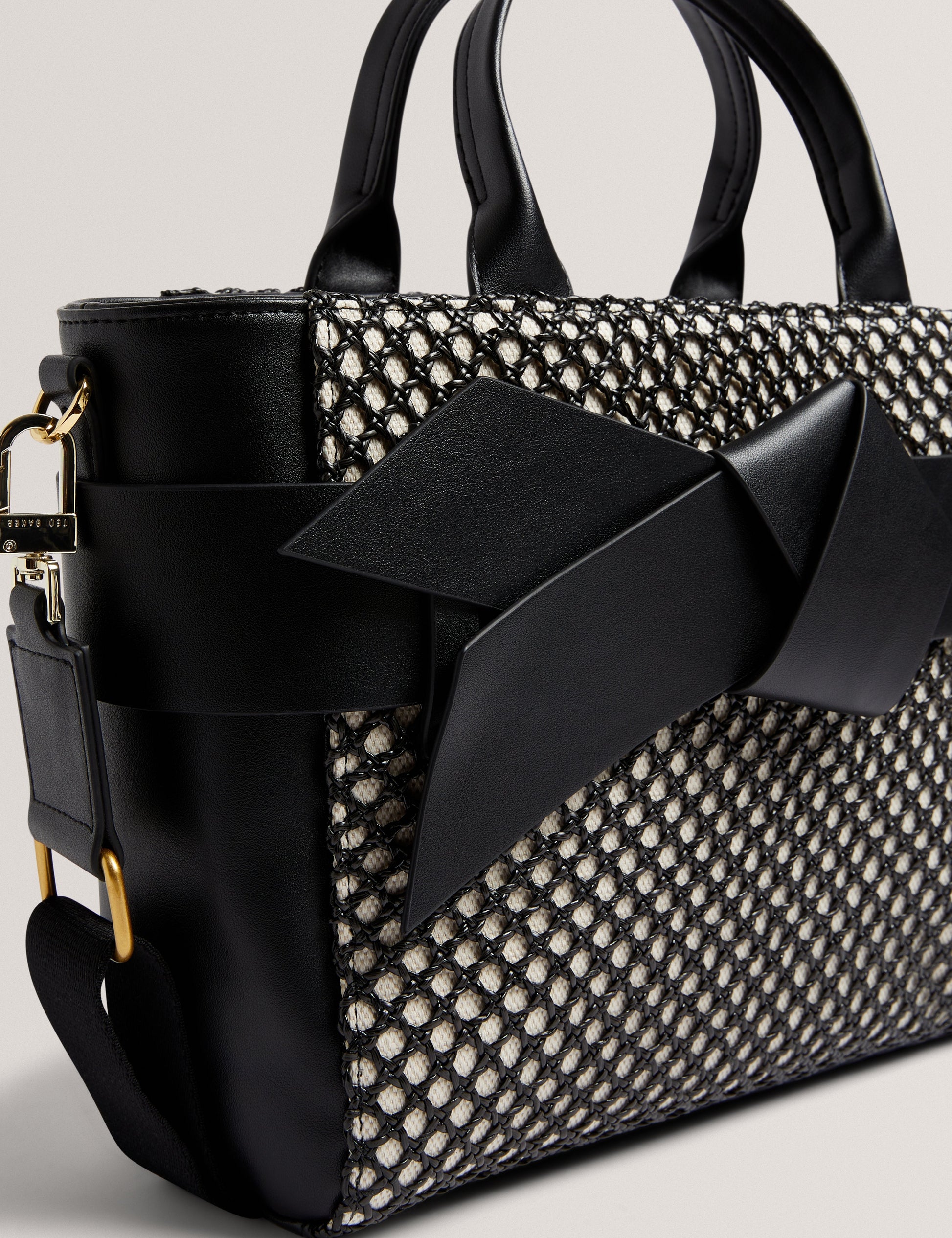 Womens JEESA-Soft PU Bow Canvas Mini Tote Bag Ted Baker South Africa Bellabags