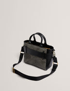 Women's JEESA-Soft PU Bow Canvas Mini Tote Bag