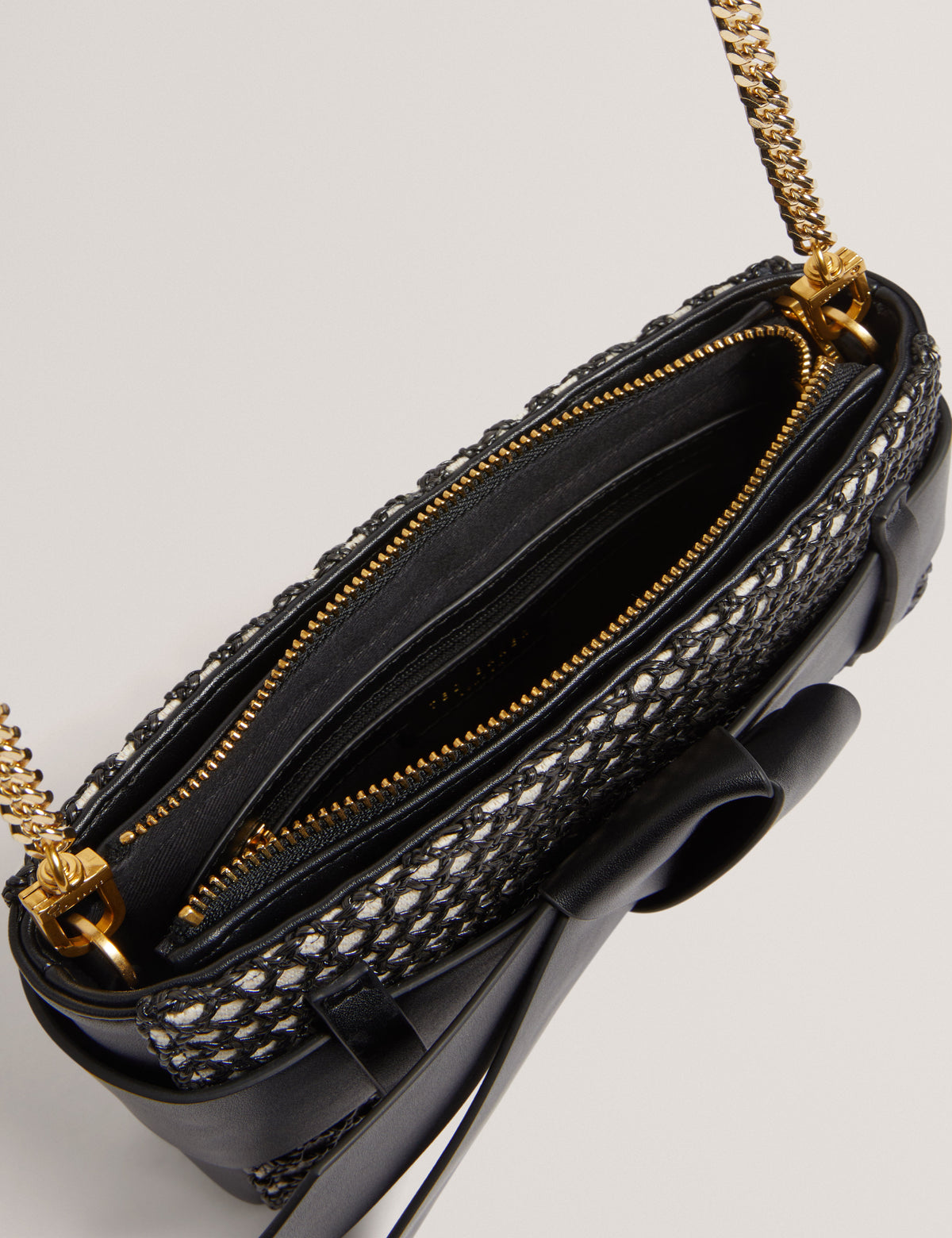 Women's JEESIE-Soft PU Bow Canvas Clutch Bag