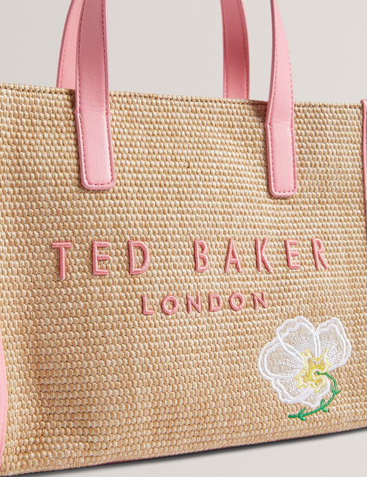 Womens FLAWERR-Faux Raffia Embroidered Icon Bag Ted Baker South Africa Bellabags