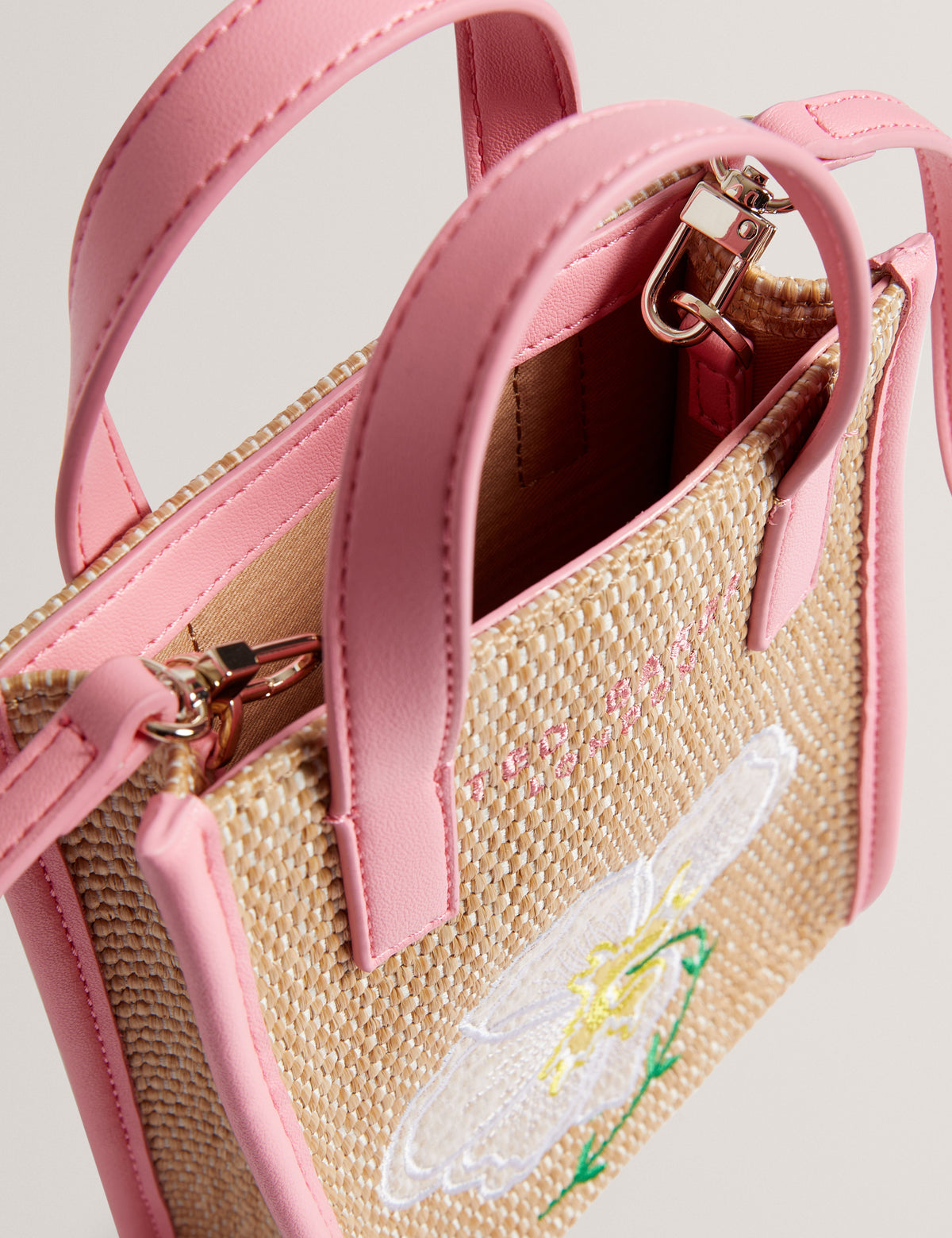 Women's FLOWENA-Faux Raffia Embroidered Nano Bag
