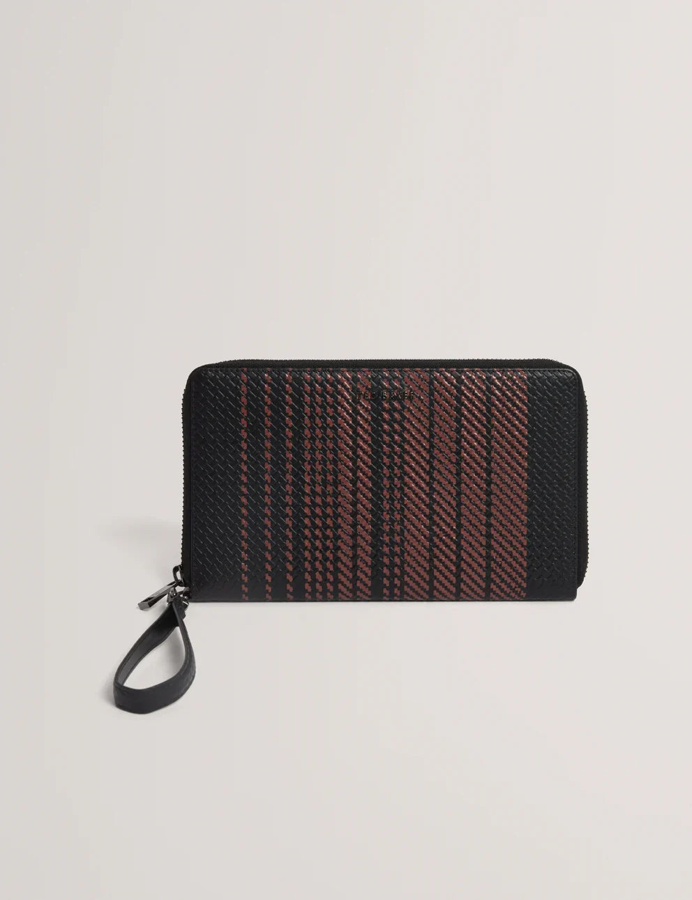 WALIAMS: Printed Weave Leather Travel Wallet