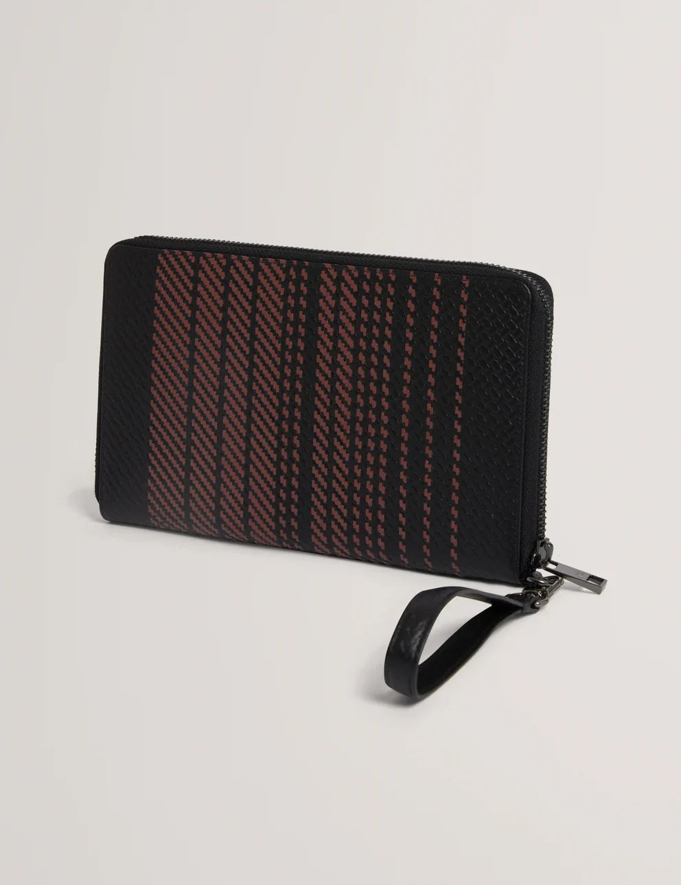 WALIAMS: Printed Weave Leather Travel Wallet