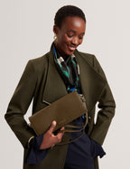 TWYYLA: Leather Elongated Shoulder Bag