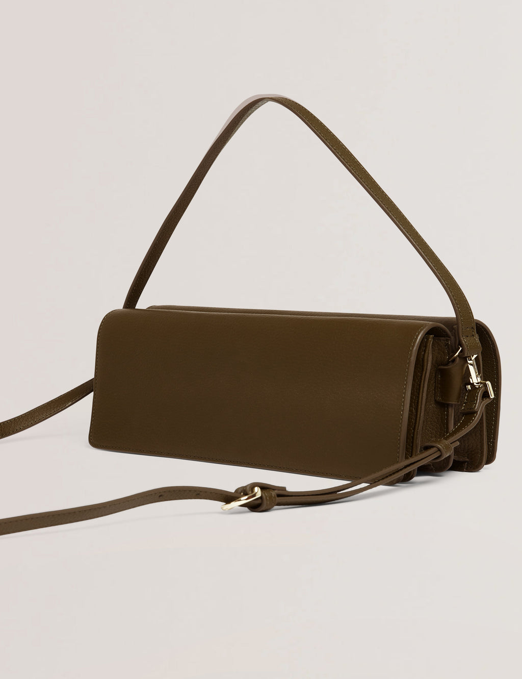 TWYYLA: Leather Elongated Shoulder Bag