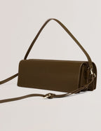 TWYYLA: Leather Elongated Shoulder Bag