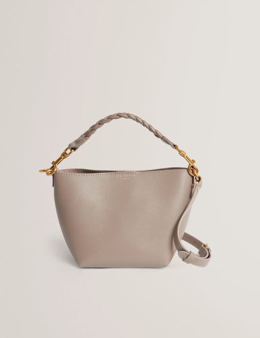 WAVELY: Weave Handle Leather Small Bucket Bag - Bellabags Ted Baker