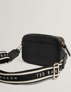 LINZIE: Webbing Leather Small Crossbody Camera Bag