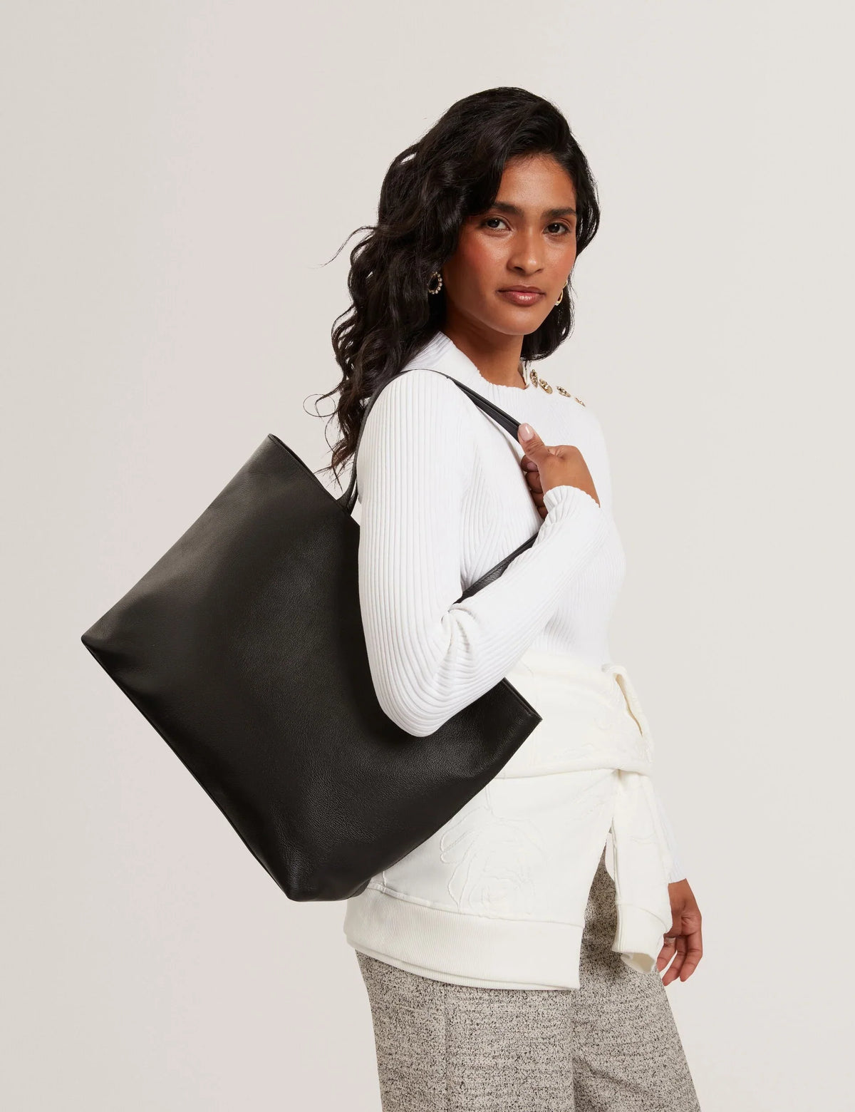 LENYYA: Large Leather Tote Bag