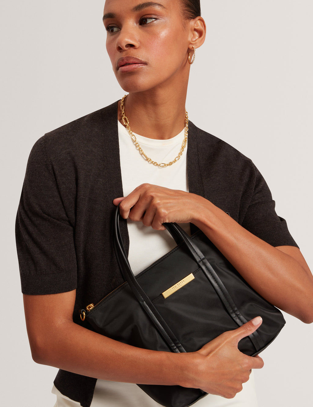 NYKKIE: Nylon Mini Crossbody Tote Bag