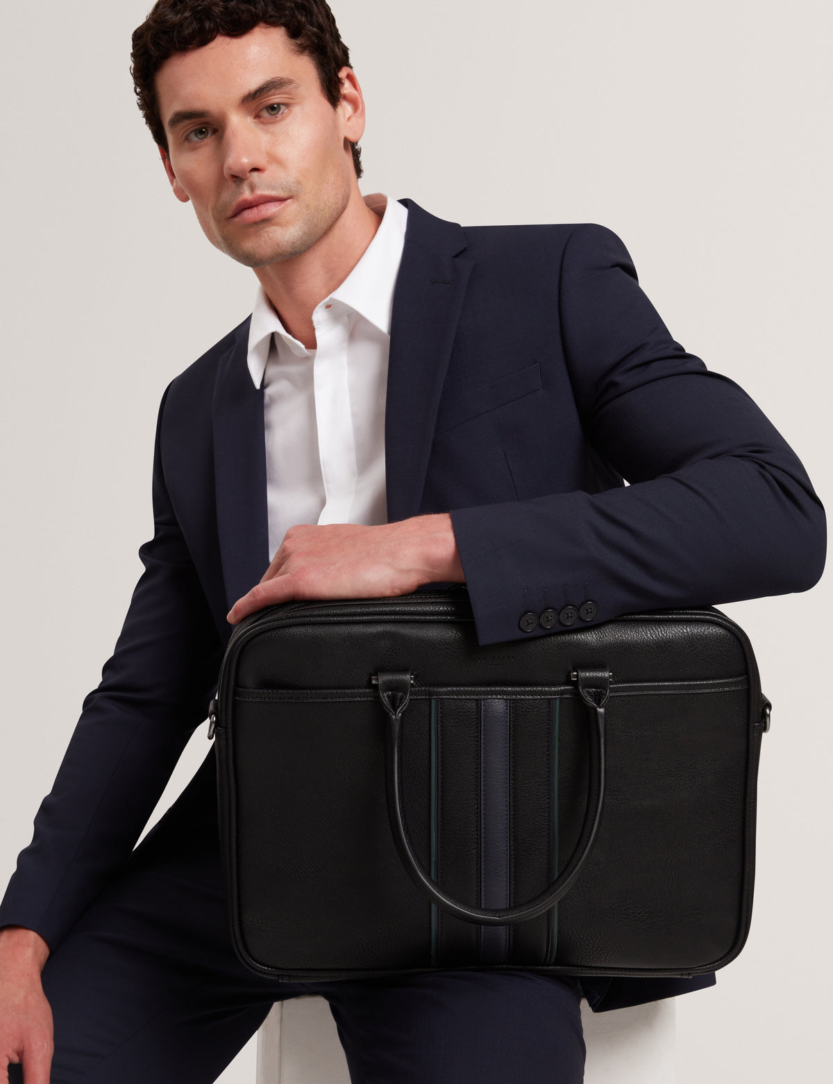KENRIIK: Stripe PU Document Bag