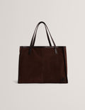 Women's ANNIEYY-Script Detail Large Suede Tote