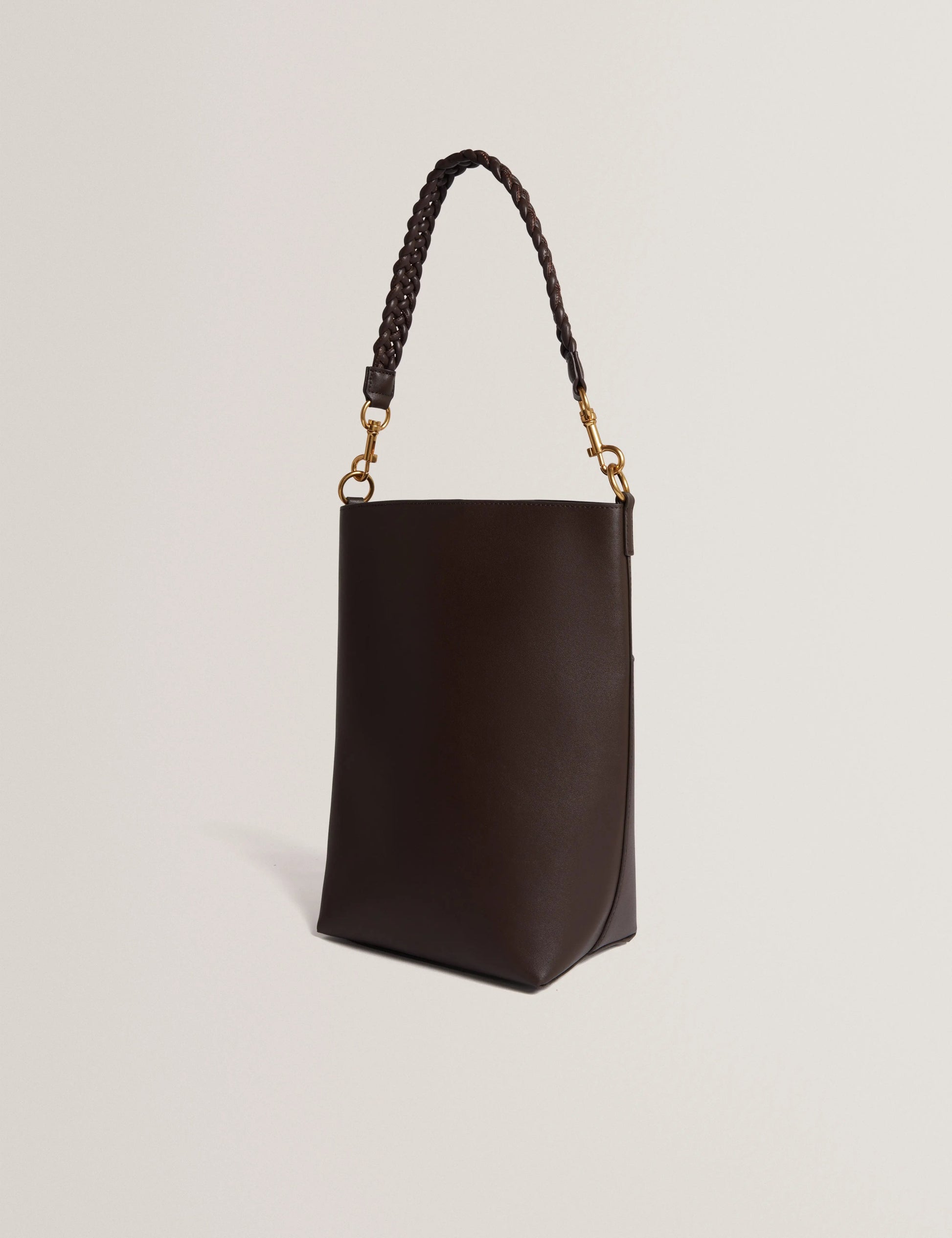 WANNDA: Weave Handle Leather Medium Bucket Bag - Bellabags Ted Baker