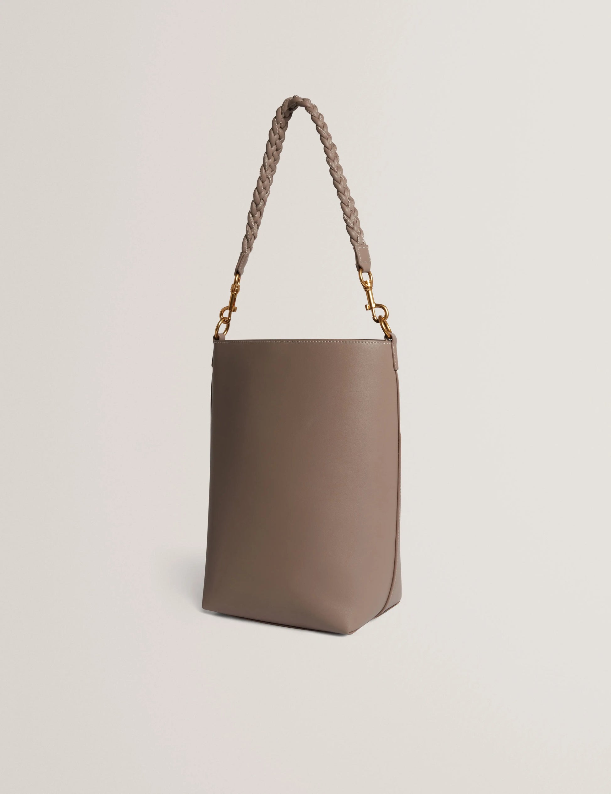 WANNDA: Weave Handle Leather Medium Bucket Bag - Bellabags Ted Baker