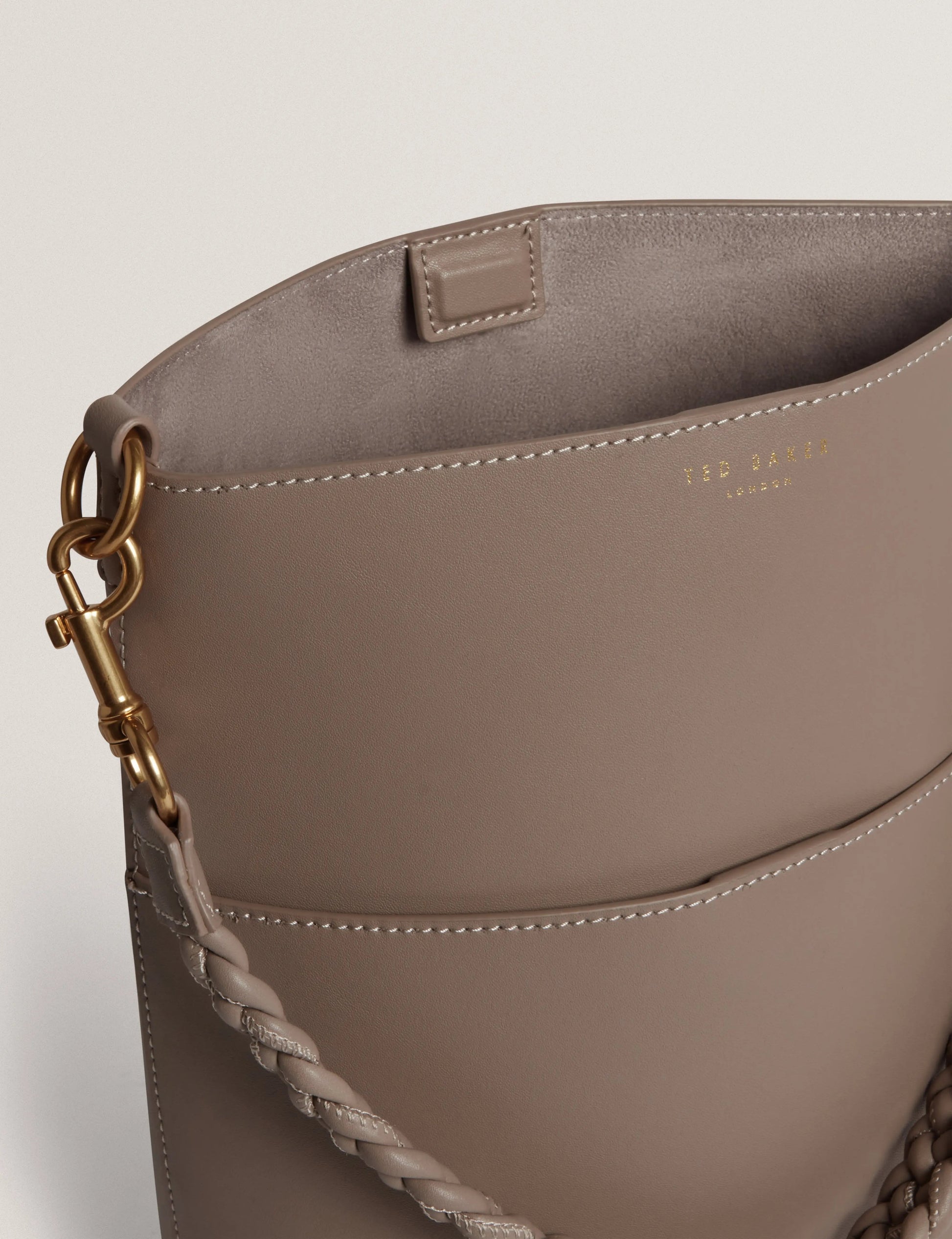 WANNDA: Weave Handle Leather Medium Bucket Bag - Bellabags Ted Baker