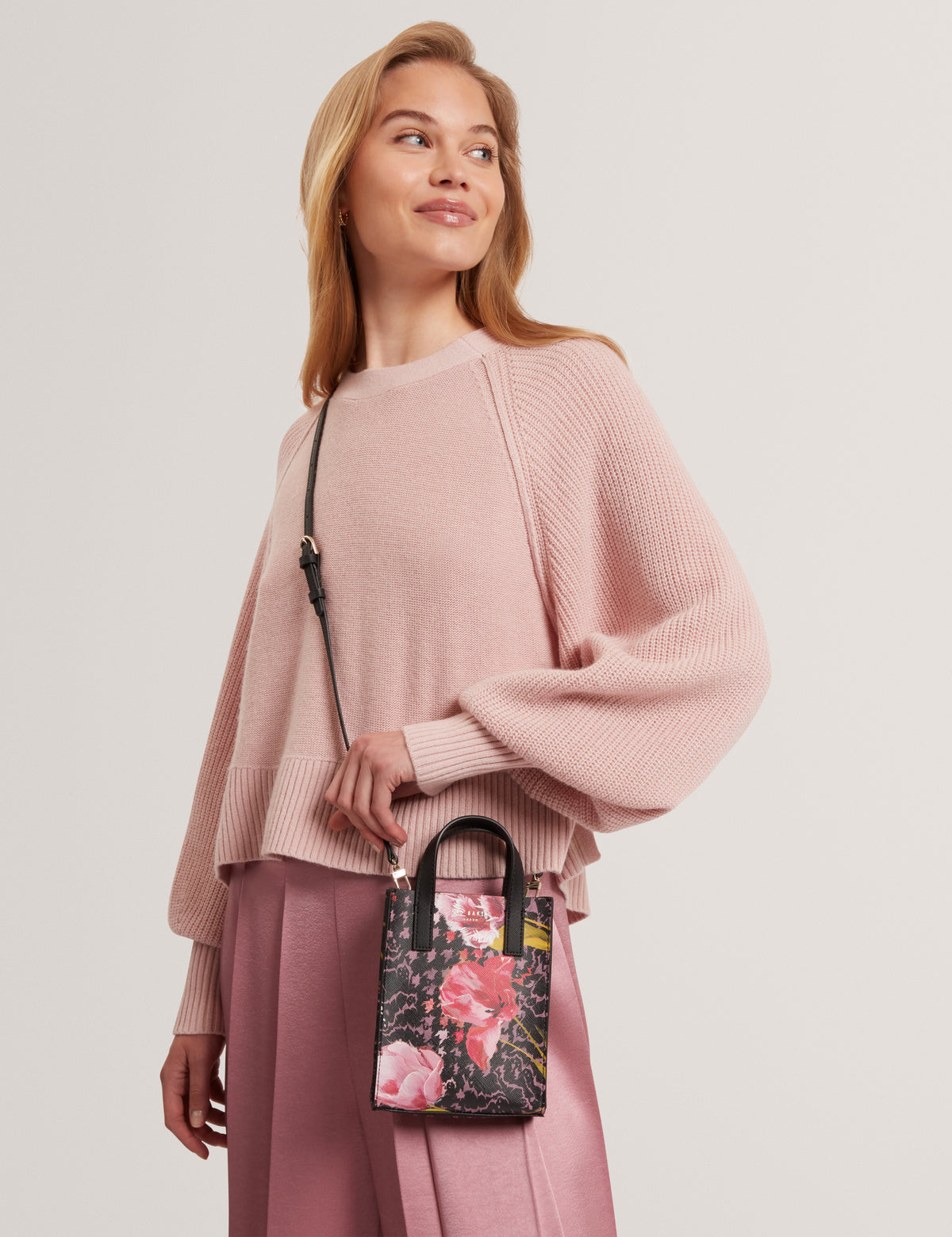 TALURA: Floral Printed Mini Icon Bag