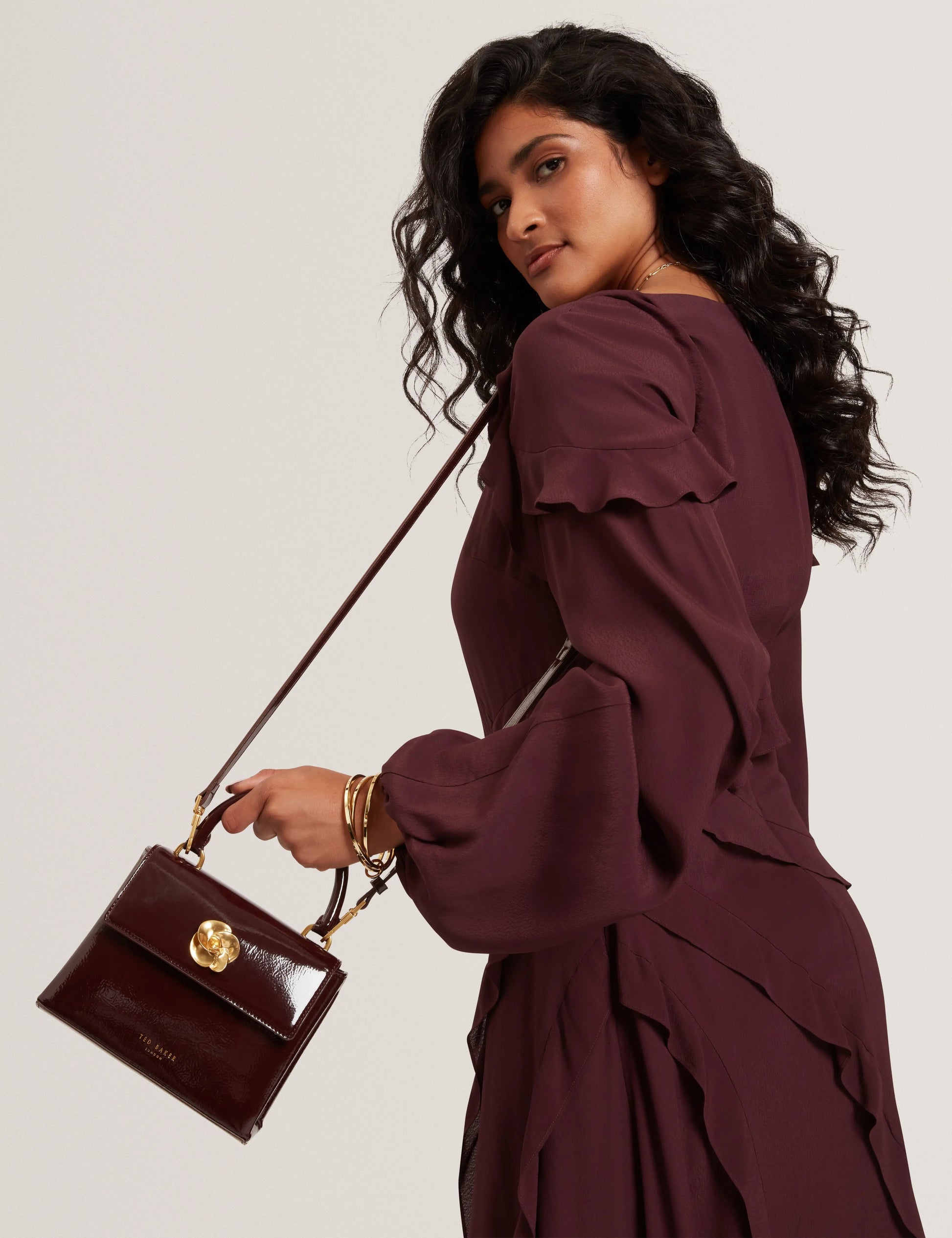 ROSEAU: Rose Detail Mini Crinkle Bag - Bellabags Ted Baker