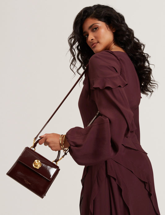 ROSEAU: Rose Detail Mini Crinkle Bag - Bellabags Ted Baker