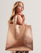 ROSMAH: Rose Detail Metallic Large Icon Bag